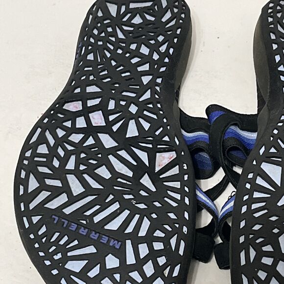 Merrell Zinnia Stretchy Strap Toe Sandals Leather Black Twilight Blue Women US9 - Picture 6 of 7